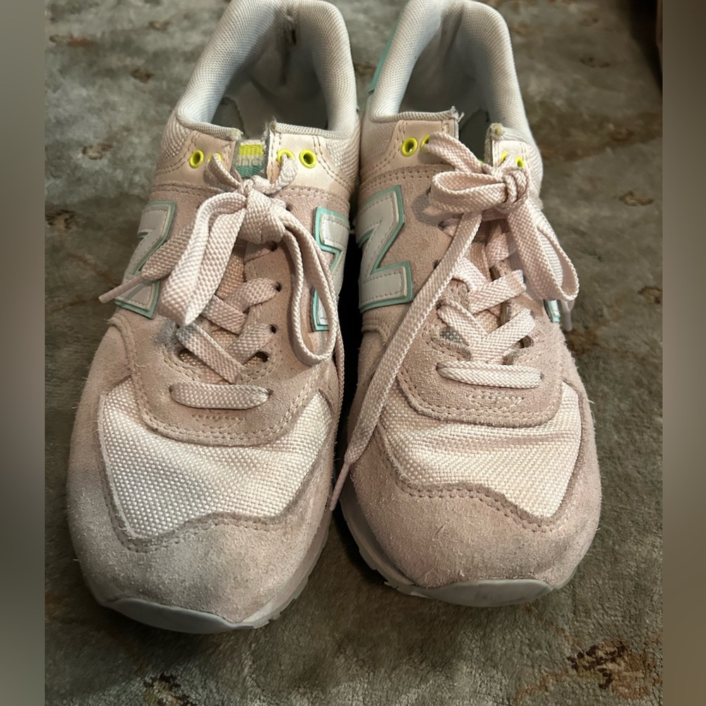 new Balance lime and turquoise sneakers